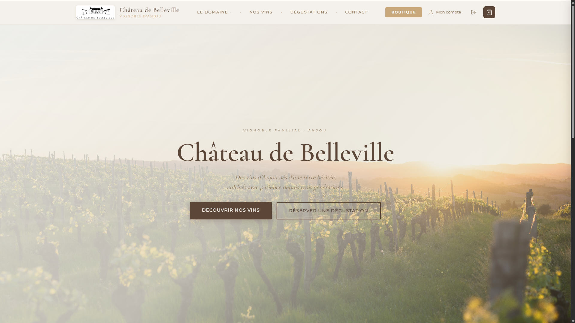 Réalisation d'une plateforme e-commerce pour un domaine viticole