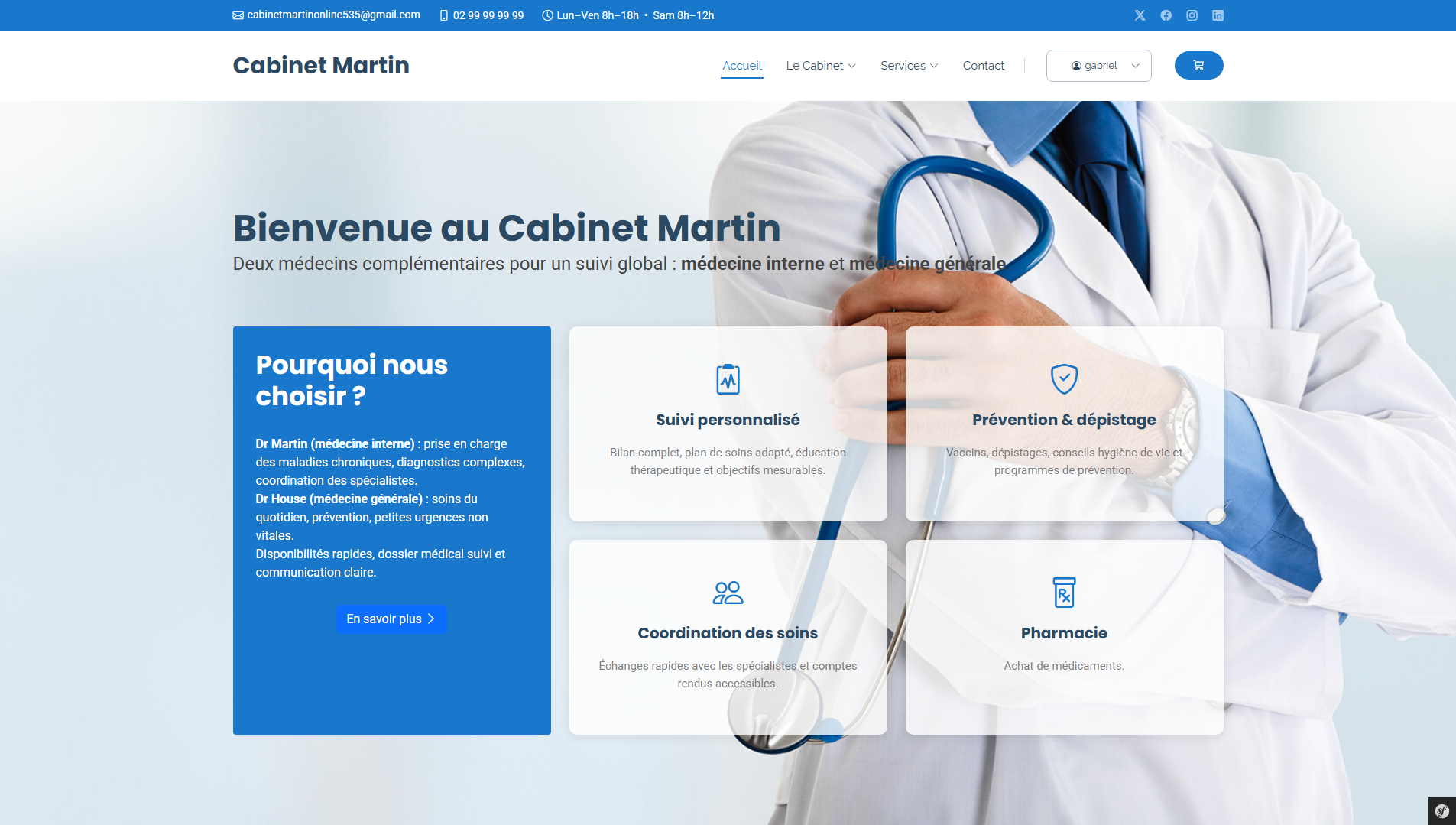 Cabinet Martin – Portail web patient